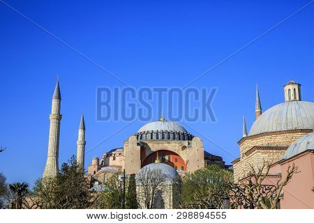 Istanbul/turkey-04.03.2019:exterior Of Hagia Sophiya,aya Sofiya