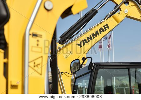 Vilnius, Lithuania - April 25: Yanmar Excavator And Logo On April 25, 2019 In Vilnius Lithuania. Yan