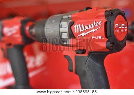 Vilnius, Lithuania - April 25: Milwaukee Power Tools On April 25, 2019 In Vilnius Lithuania. The Mil