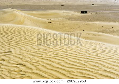 View Of The Ong Jemel Desert In Tunisia