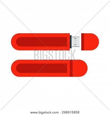 Usb Flash Drive Electronic Hardware Sign. Flat Vector Icon File Backup