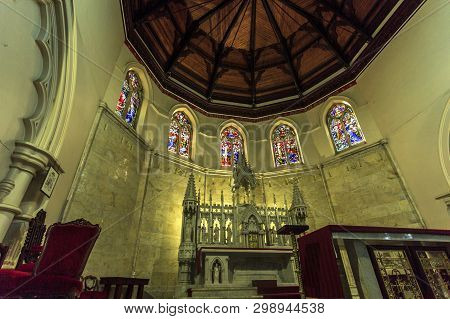 Armidale, Australia - April 10, 2019: View Of The Stunning Main Chapel Of Saints Mary And Joseph Cat