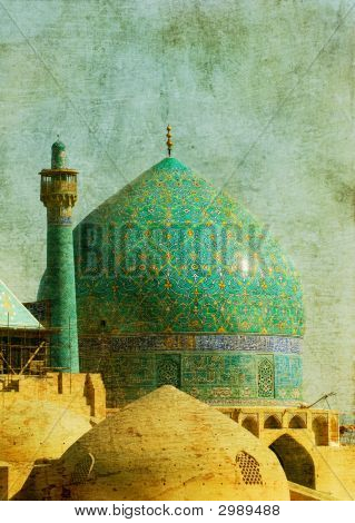 Immagine d'epoca della Moschea dell'Imam, Isfahan, Iran