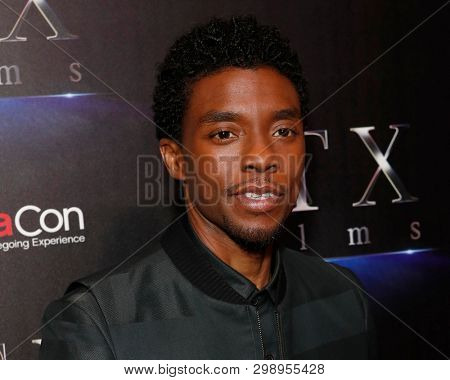 LAS VEGAS - APR 2:  Chadwick Boseman at the 2019 CinemaCon - STX films at Caesars Palace on April 2, 2019 in Las Vegas, NV
