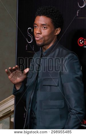 LAS VEGAS - APR 2:  Chadwick Boseman at the 2019 CinemaCon - STX films at Caesars Palace on April 2, 2019 in Las Vegas, NV