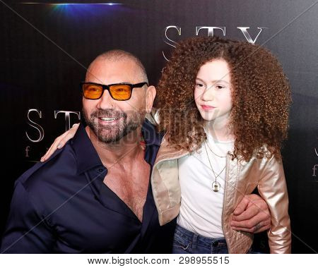 LAS VEGAS - APR 2:  Dave Bautista, Chloe Coleman at the 2019 CinemaCon - STX films at Caesars Palace on April 2, 2019 in Las Vegas, NV