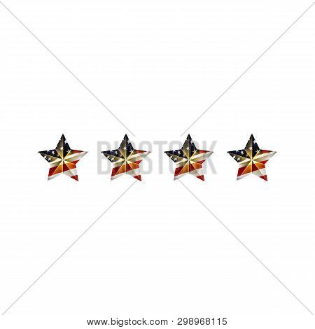 Golden Star. Independence Day Usa. Star For 4Th Of July Celebration.