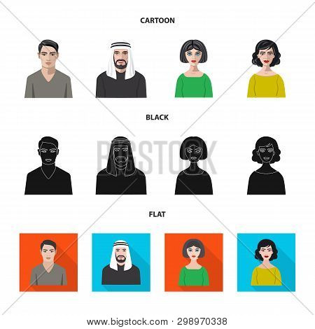 Vector Illustration Of Hairstyle And Profession  Logo. Set Of Hairstyle And Character  Stock Vector 