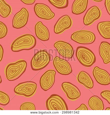 Wood Tree Rings Seamless Pattern Background. Perfect For Textile Design, Nursery And Rustic Home Dec