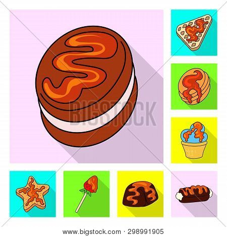 Vector Design Of Confectionery And Culinary Icon. Collection Of Confectionery And Colorful Vector Ic