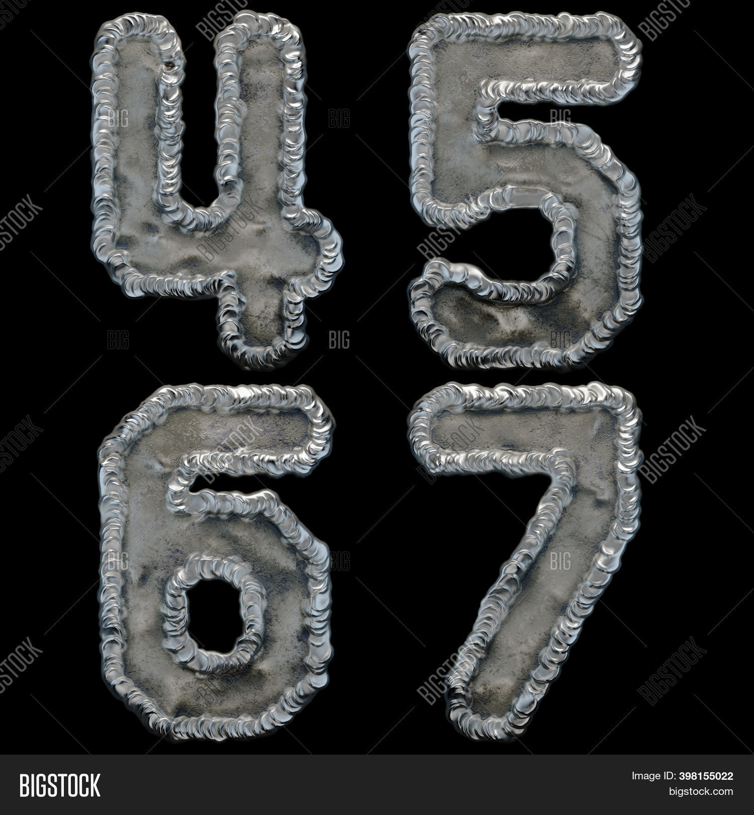 Set Numbers 4, 5, 6, 7 Image & Photo (Free Trial) | Bigstock
