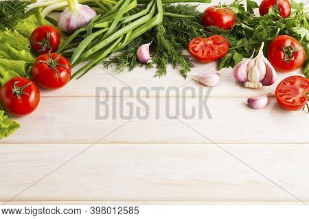 Fresh Vegetables Background Copy Space. Healthy Eating Concept. Vegetarian Food. Healthy Eating. Rip