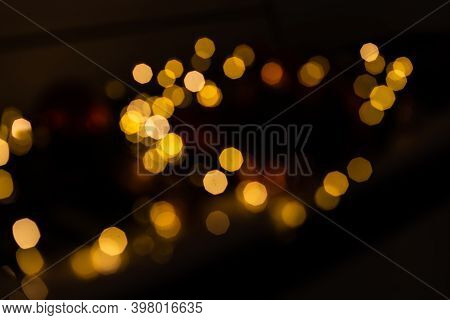 Christmas Lights In The Dark Blur Happy New Year