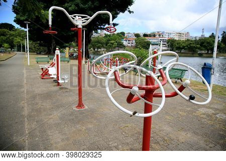 Salvador, Bahia, Brazil - December 4, 2020: Open Sky Academy Instruments Are Seen In Dique De Tororo