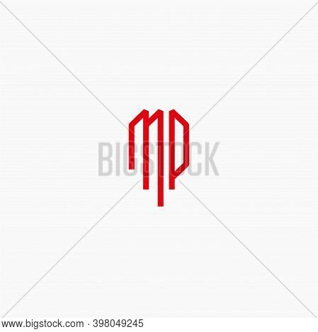 Mp Initial Letter Like Diamond Simple Modern Logo