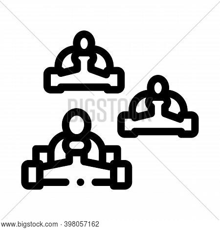 Kart Race Black Icon Vector. Kart Race Sign. Isolated Symbol Illustration