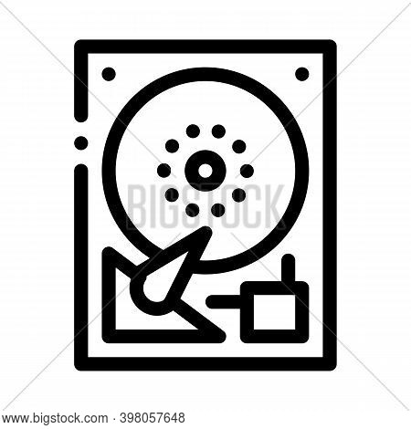 Hard Drive Disk Black Icon Vector. Hard Drive Disk Sign. Isolated Symbol Illustration