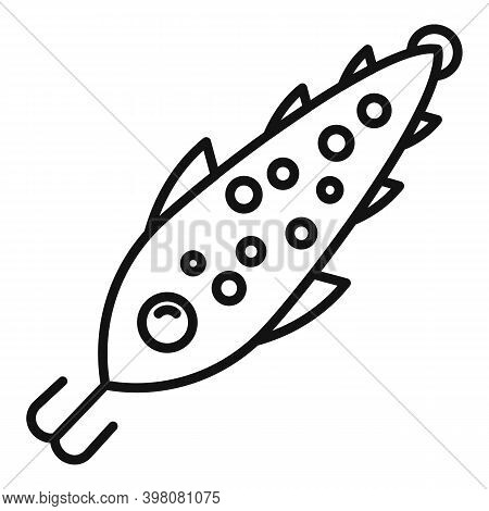Fish Bait Triple Hook Icon. Outline Fish Bait Triple Hook Vector Icon For Web Design Isolated On Whi