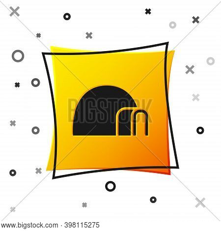 Black Igloo Ice House Icon Isolated On White Background. Snow Home, Eskimo Dome-shaped Hut Winter Sh