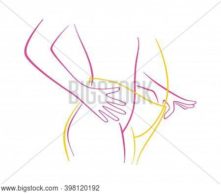 Weight Loss - Before And After Losing Weight - Slim Woman Putting Big Plus-size Pants Which She Wore