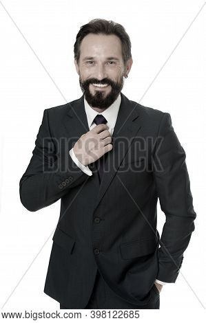 Businessman Or Manager Prepare Outfit. Business Outfit Concept. Feel Confident Business Formal Suit.