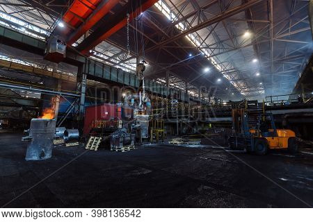 Iron Casting At The Foundry At Metallurgical Factory