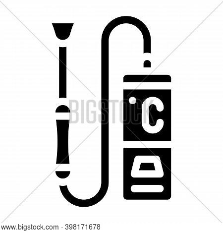 Contact Thermometer Glyph Icon Vector Illustration Black