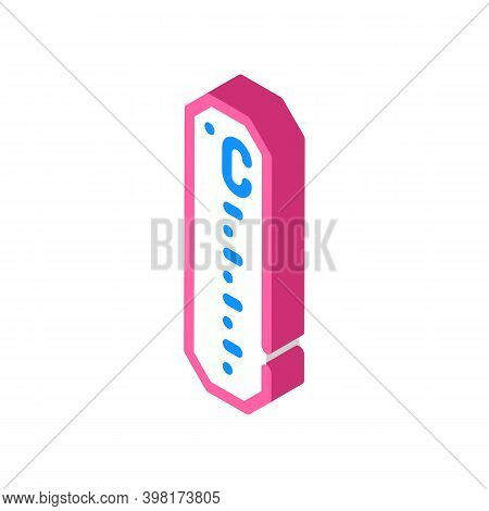 Fermometer, Sticker Thermometer Isometric Icon Vector Illustration