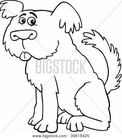 Cane da pastore cane Shaggy per libro da colorare