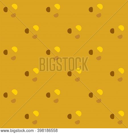 Fortuna Gold Geometric Pattern Of Abstract Elements. Fortuna Gold Background With Yellow, Brown Abst