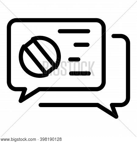 Medicine Chat Icon. Outline Medicine Chat Vector Icon For Web Design Isolated On White Background