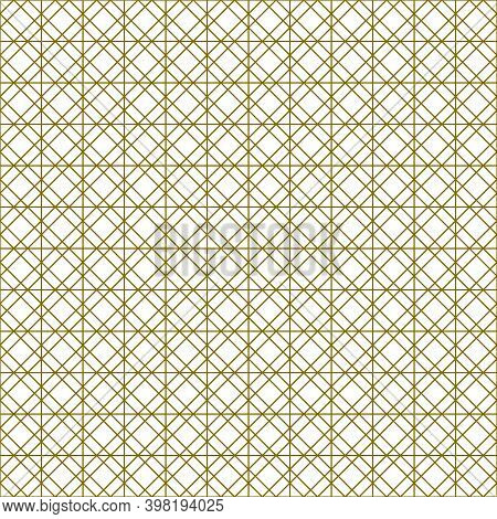 Seamless Pattern In Style Kumiko Zaiku In Brown Lines. Average Thickness.