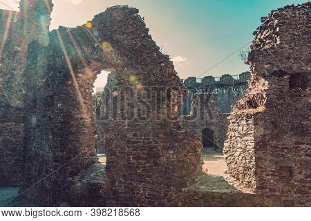 Restormel Castle Near Lostwithiel . This Is One Of The Four Chief Norman Castles Of Cornwall. The Ca