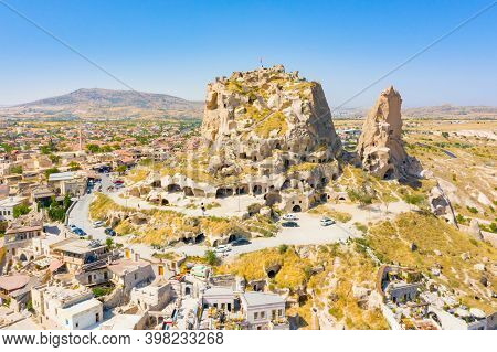 Uchisar Castle In Rock Formation. Cappadocia. Nevsehir Province. Turkey