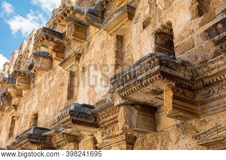 The Ancient Aspendos Amphitheater Near Antalya City. Aspendos, Turkey