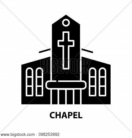 Chapel Icon, Black Vector Sign With Editable Strokes, Concept Illustration