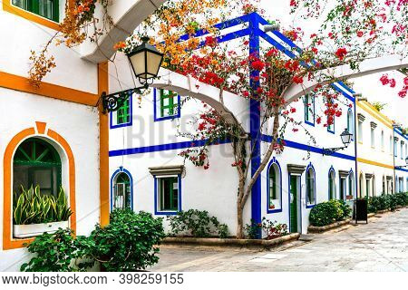 Charming floral streets of Puerto de Mogan in Gran Canaria (Grand Canary), Canary islands