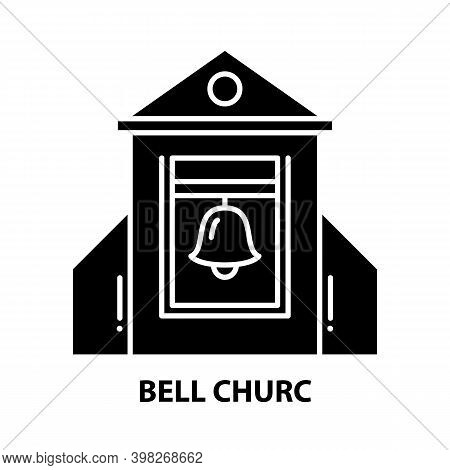 Bell Churc Icon, Black Vector Sign With Editable Strokes, Concept Illustration