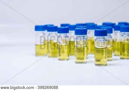 Test Tubes With Urine Sample For Hplc Analysis In The Laboratory.
