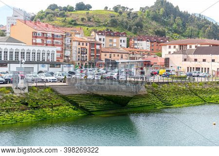 Ribadesella, Asturias, Spain : 2019 May 07:  Ribadesella Village Aerial View In Asturias Of Spain In