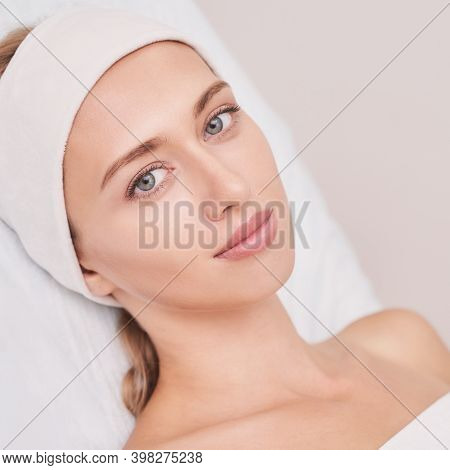 Cosmetology Rehabilitation Concept. Young Woman At Clinic. Rejuvenation Health Concept. Beauty Fashi
