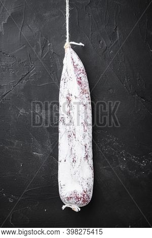 Spanish Traditional Longaniza Sausage On Black Background