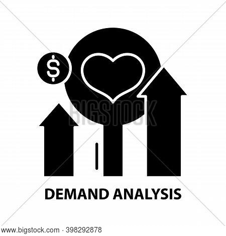 Demand Analysis Icon, Black Vector Sign With Editable Strokes, Concept Illustration