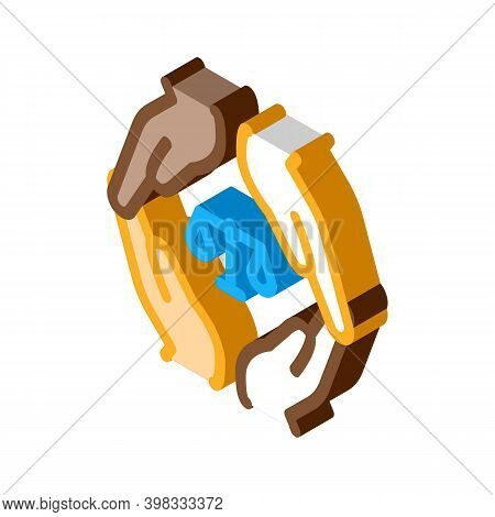 Different Race Rigths Icon Vector. Isometric Different Race Rigths Sign. Color Isolated Symbol Illus