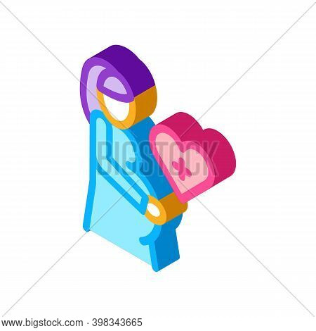 Pregnant Woman Color Icon Vector. Isometric Pregnant Woman Sign. Color Isolated Symbol Illustration