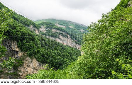 View Of Cherek Gorge In The Caucasus Mountains In Kabardino-balkaria, Russia