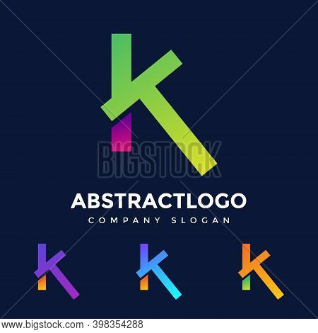 Abstract Letter Kt Vector Logo Icon Template.