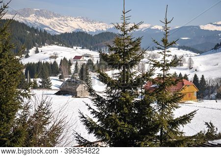 Cheile Gradistei, Romania - March 22, 2012: Fundata Resort In Cheile Gradistei.
