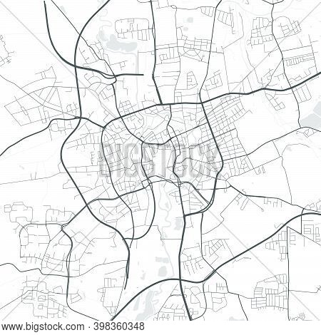 Urban City Map Of Braunschweig. Vector Illustration, Braunschweig Map Grayscale Art Poster. Street M