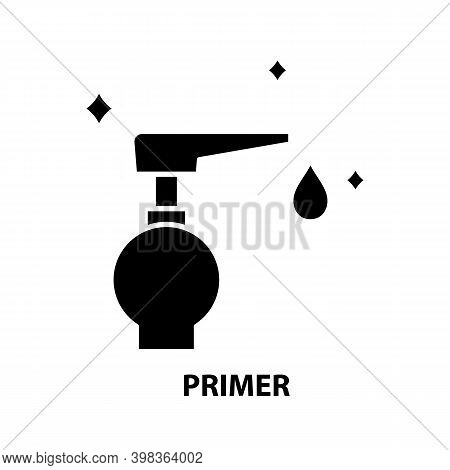 Primer Icon, Black Vector Sign With Editable Strokes, Concept Illustration